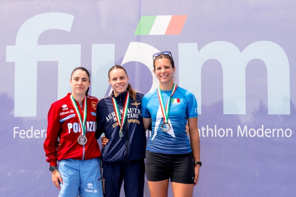 Podio Rinaudo Alice SeniorG.S. FIAMME ORO Pieralli Giulia SeniorA.S.D. NINJA CAVE Montecchia Ludovica SeniorC.S. AERONAUTICA OstacoliCAMPIONATO ITALIANO di ODMaschile e FemminileMontelibretti 9-10 maggio 2026Foto D. Montano / DBM - Deepbluemedia