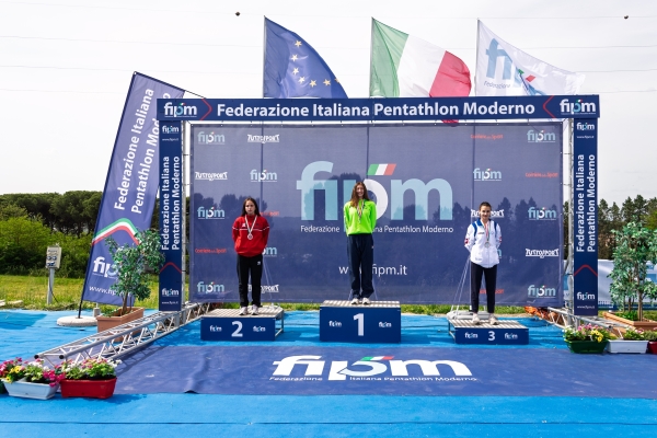 Canto Alessia JuniorA.S.D. AVIA PERVIA, Gelormino Alice JuniorA.S.D. AREA 51, Ambroset Carla JuniorA.S.D. PENTANUOTO OstacoliCAMPIONATO ITALIANO ASSOLUTO di ODMaschile e FemminileMontelibretti 9-10 maggio 2026Foto D. Montano / DBM - Deepbluemedia